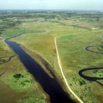 vista aerea de los humedales del rio santa lucia